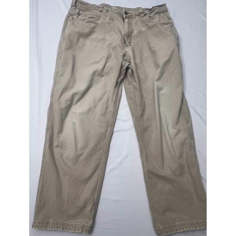 Duluth Trading Co Men's 38x30 Beige Work Pants Canvas Stretch Utility